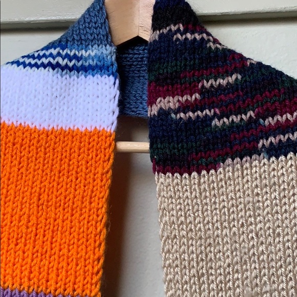 $20/2 Color-blocking Scarf Unisex Cable Knit - Picture 5 of 9